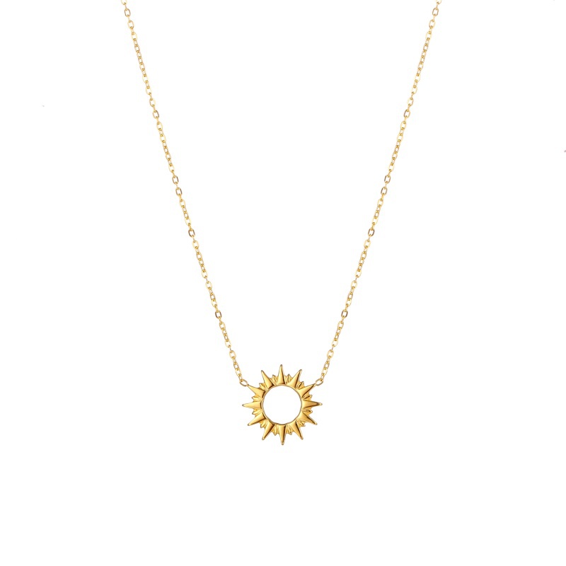 Sunburst Sun Pendant Necklace