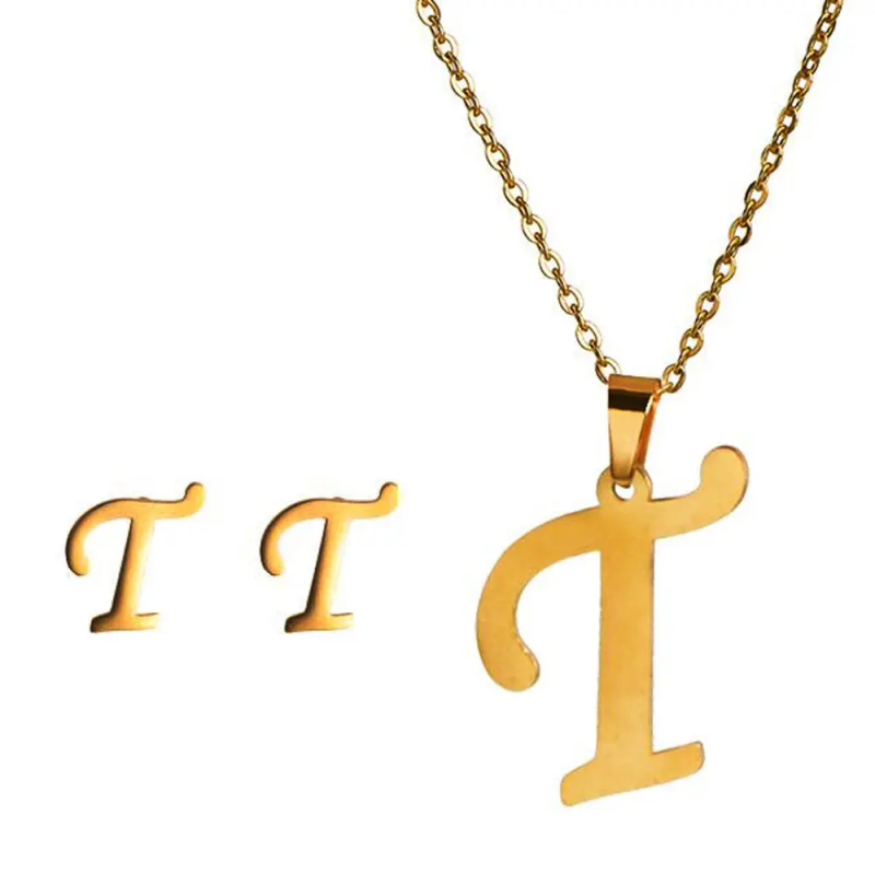 26 alphabet pendant necklace