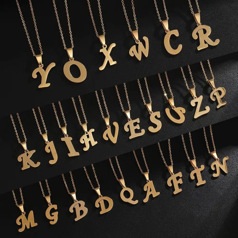 26 alphabet pendant necklace