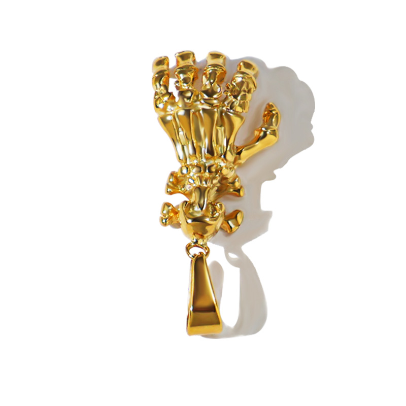 Gold Plated Skeleton Hand Shape Pendant