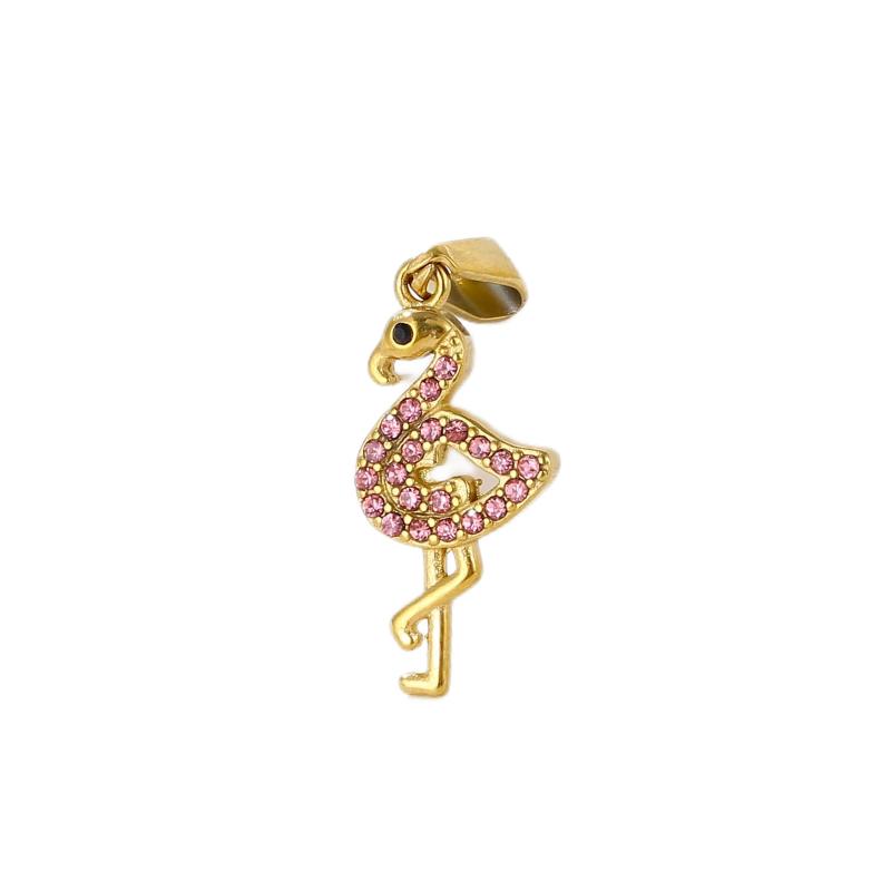Gold plated flamingo pendant