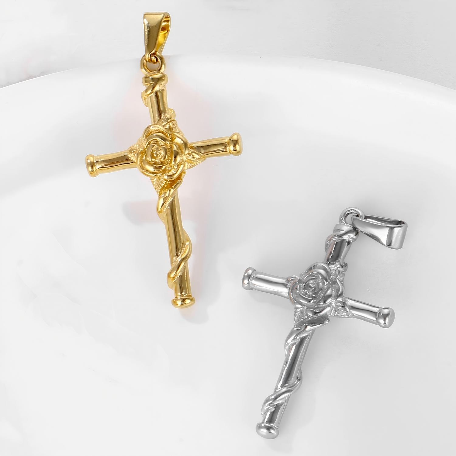 Rose Cross Pendant