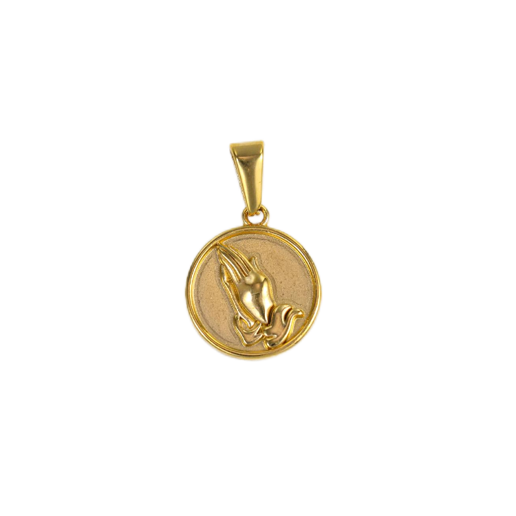 Hand Gesture Round Pendant