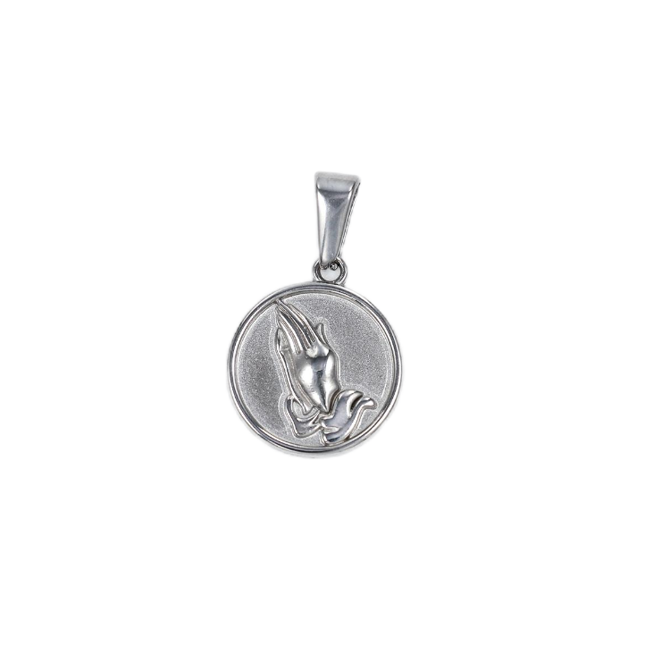 Prayer Gesture Round Pendant
