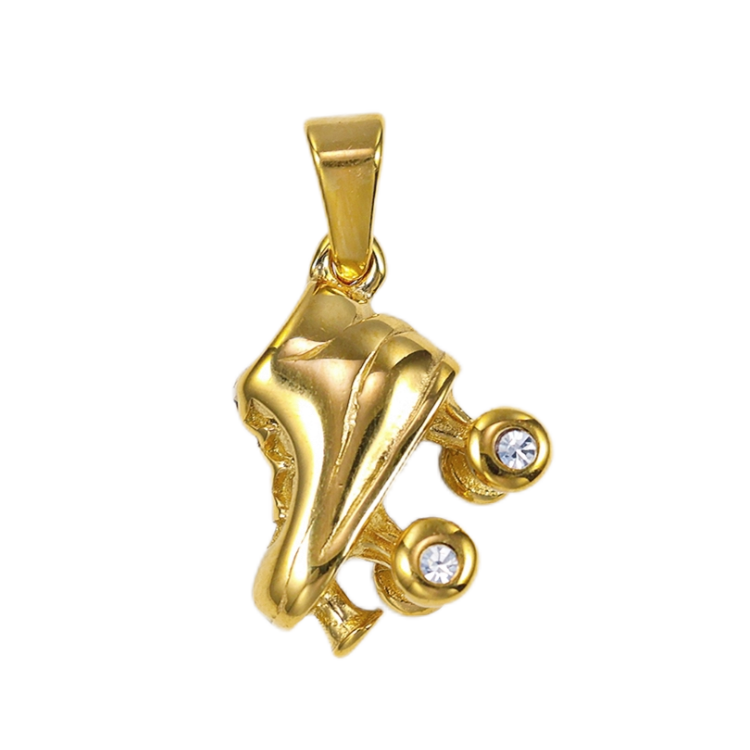 Gold Plated Roller Skate Pendant