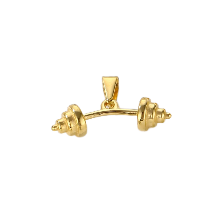 Gold Dumbbell Pendant