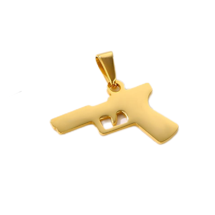Gold Gun Pendant