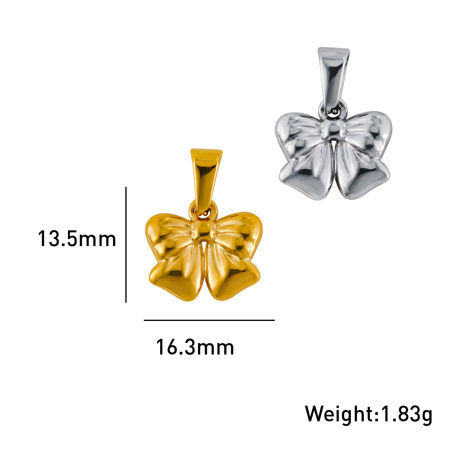 Sweet Gold Silver Bow Pendant