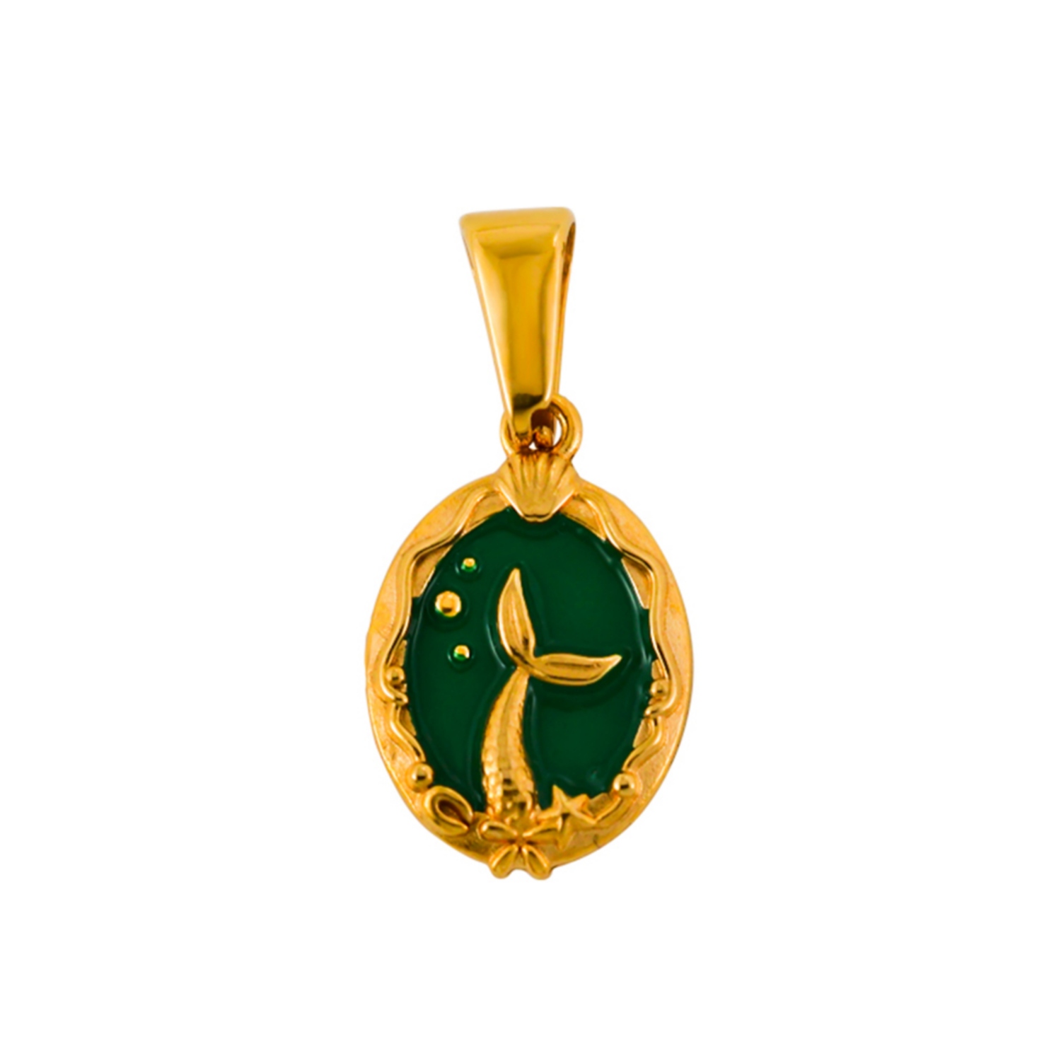 18K Gold Plated Mermaid Tail Pendant