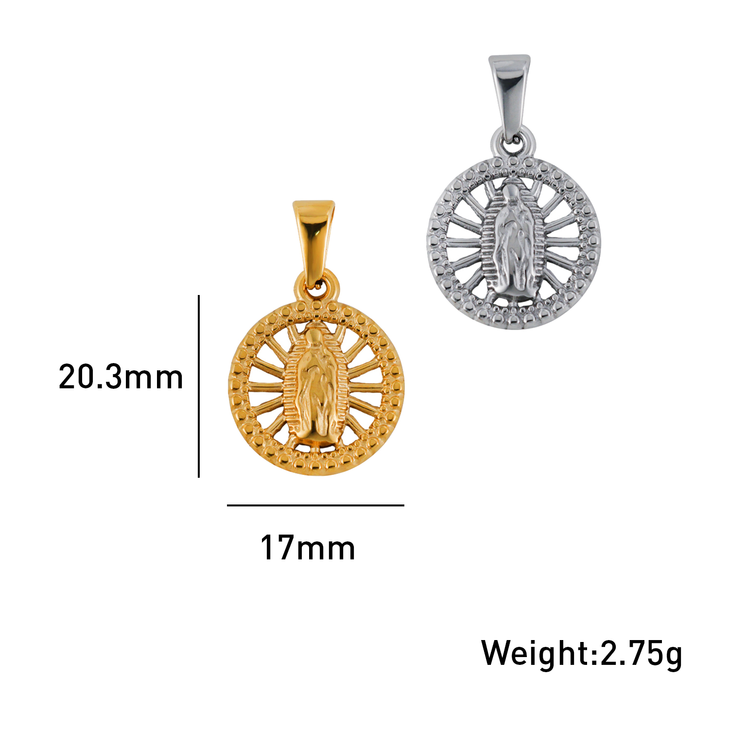 Virgin Mary Hollow Pendant