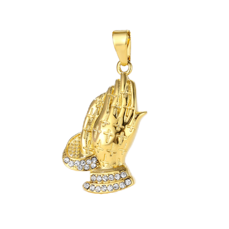 18K Gold Plated Praying Hands Pendant