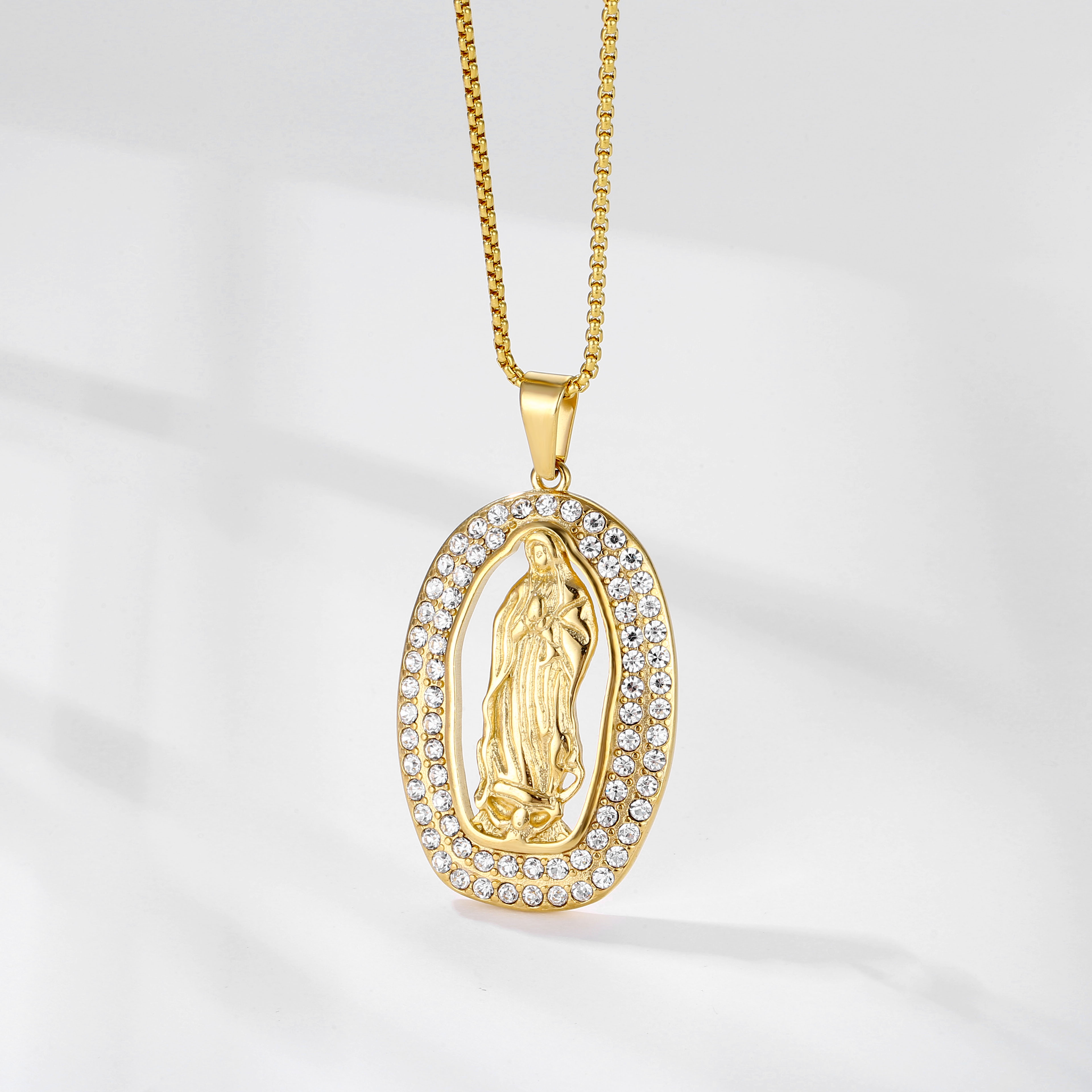 Virgin Mary Zirconia Pendant