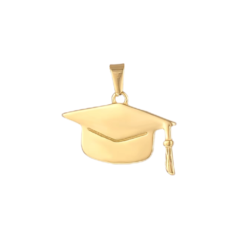 18K Gold Plated Graduation Hat Pendant