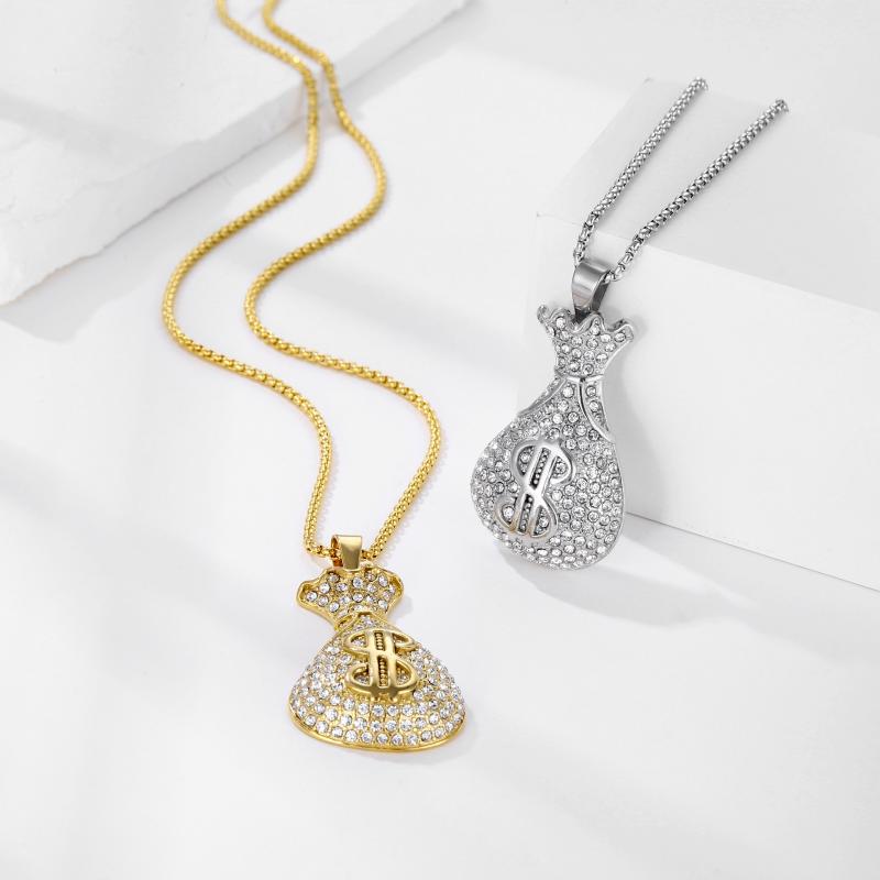 18k gold stainless steel dollar pendant