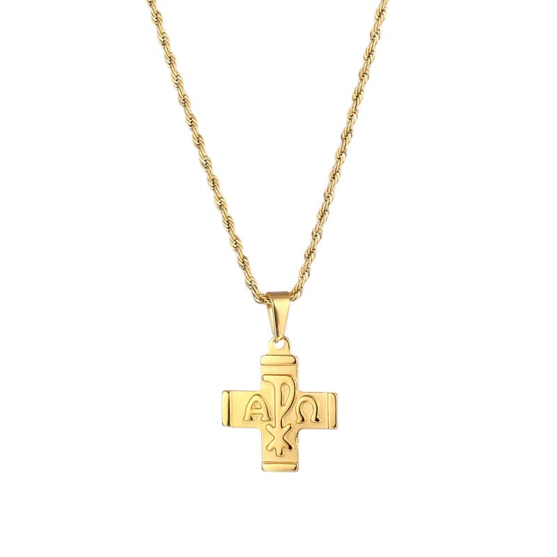 Vintage Initial Cross Pendant Charms