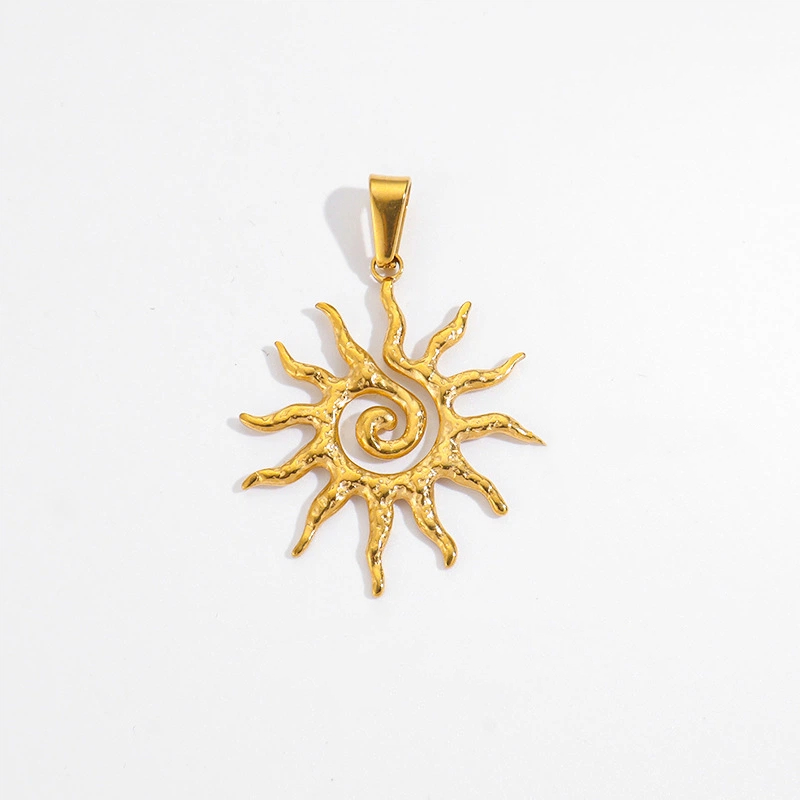 European Stainless Steel Sun Pendant Necklace