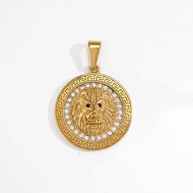 Zircon Lion Head Key Charm