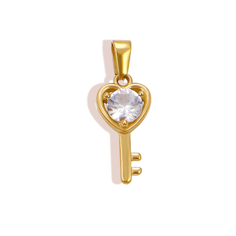 Textured Zircon Key Necklace