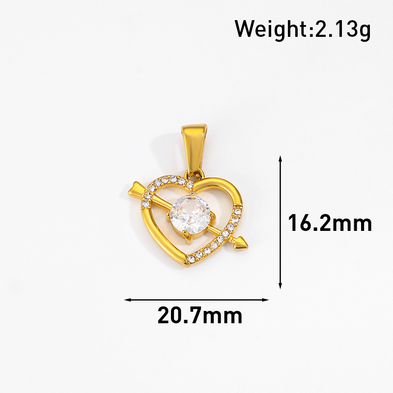 Gold Hollow Heart Necklace