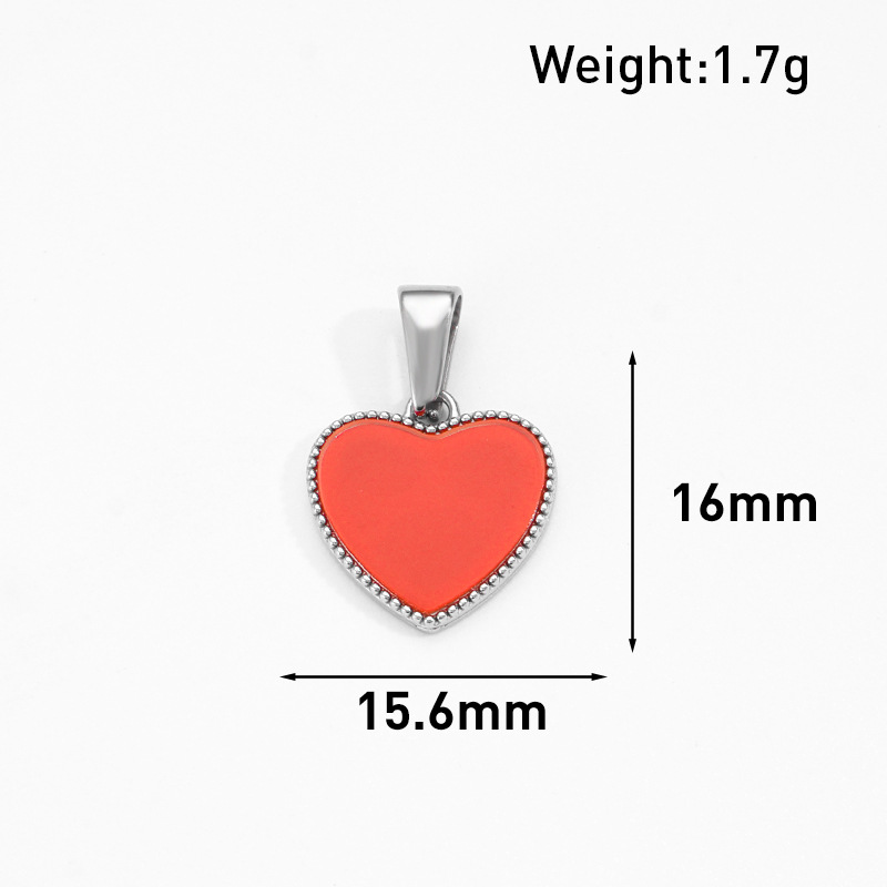 Stainless Steel Beaded Heart Necklace Pendant