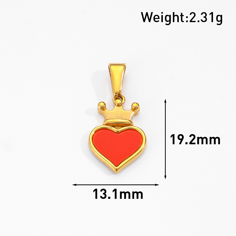 Red Heart Crown Charm