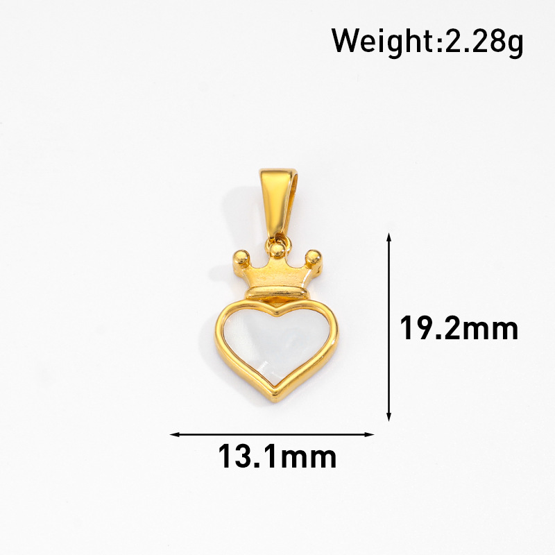Gold Planted Heart Crown Pendant