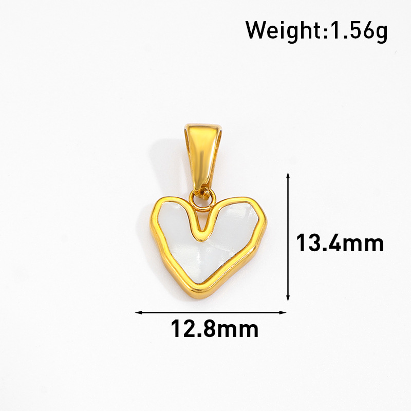 Gold  V-Outline Heart Pendant