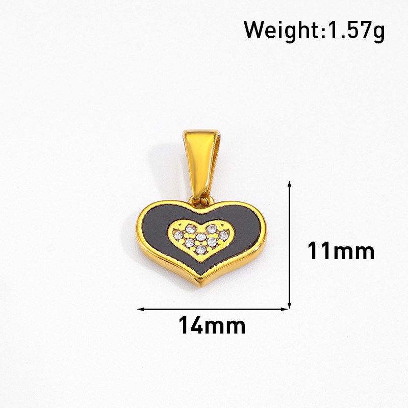 Light Black Heart Charm